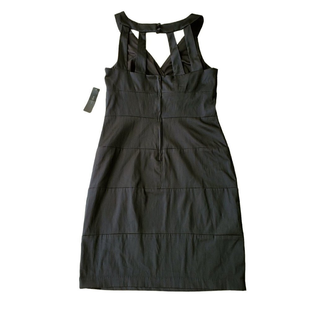 NWT Bisou Bisou Black Satin Bandage Dress Super Sexy Classy Cocktail Party Sz 10 - Picture 7 of 16